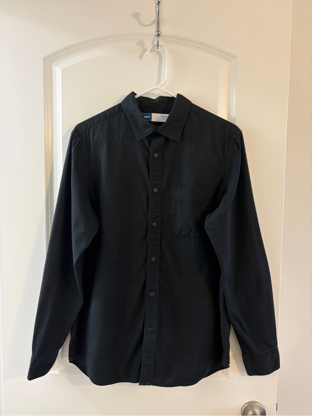 Old Navy Everyday Shirt Black Long Sleeve Button-Up Men’s Size Small